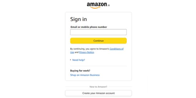 create account on amazon